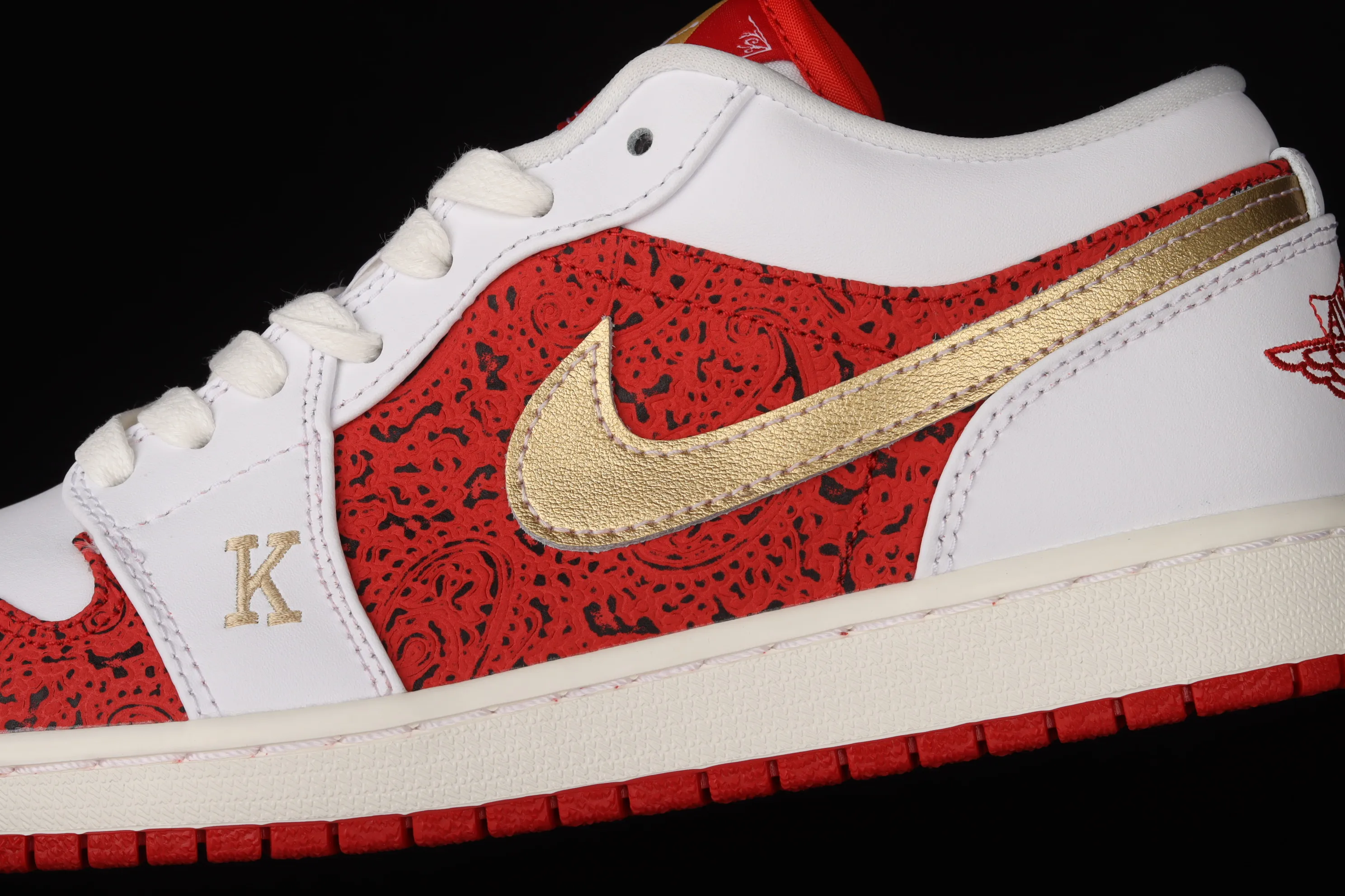 All categories Air Jordan Jordan series basketball shoes Air Jordan 1 Low G version pure original Air Jordan 1 Low AJ1 Joe 1 white red gold low-top cultural leisure sports sneakers DJ5185-100